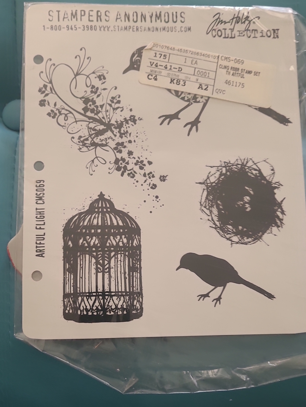 Tim Holtz Collection Artful Flight Clear Stamp Set - Black